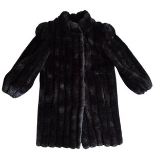 Style VI LTD Vintage Black Faux Fur Coat Small